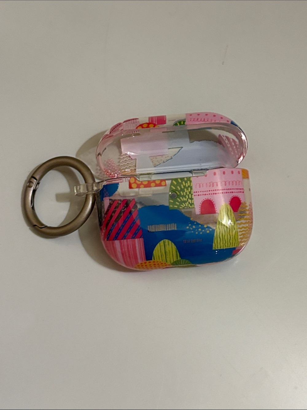 NWOT heyday Pink Multi-Color Patterned AirPods Case with Keyring